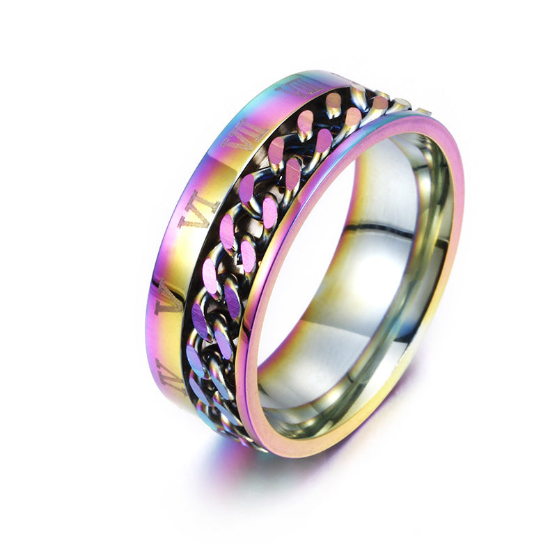 Roman Letter Rotatable Chain Rings Men Digital Titanium Steel RingFor Couple High Quality Multifunctional Bottle Opener Ring Spinner Jewelry Punk Gifts - Best Buy Daily