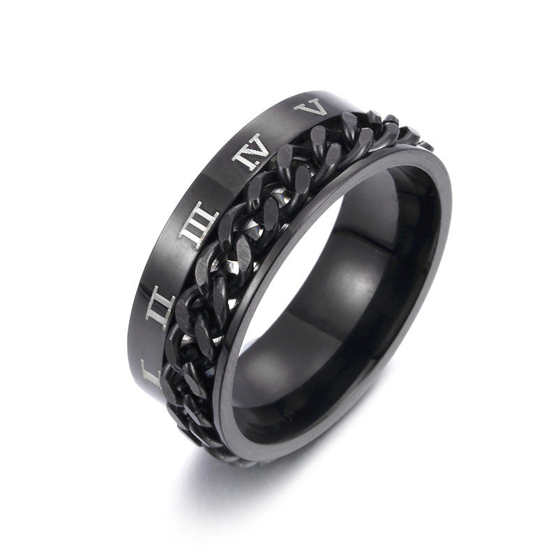Roman Letter Rotatable Chain Rings Men Digital Titanium Steel RingFor Couple High Quality Multifunctional Bottle Opener Ring Spinner Jewelry Punk Gifts - Best Buy Daily
