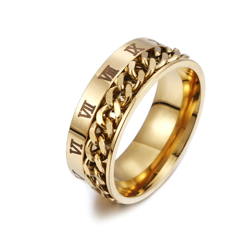 Roman Letter Rotatable Chain Rings Men Digital Titanium Steel RingFor Couple High Quality Multifunctional Bottle Opener Ring Spinner Jewelry Punk Gifts - Best Buy Daily