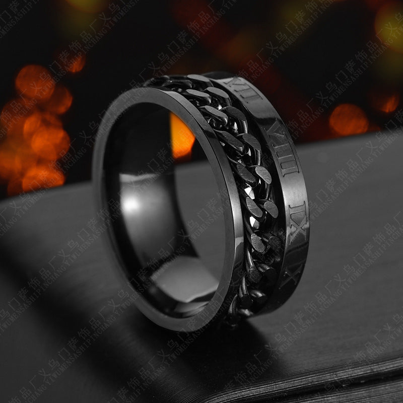 Roman Letter Rotatable Chain Rings Men Digital Titanium Steel RingFor Couple High Quality Multifunctional Bottle Opener Ring Spinner Jewelry Punk Gifts - Best Buy Daily