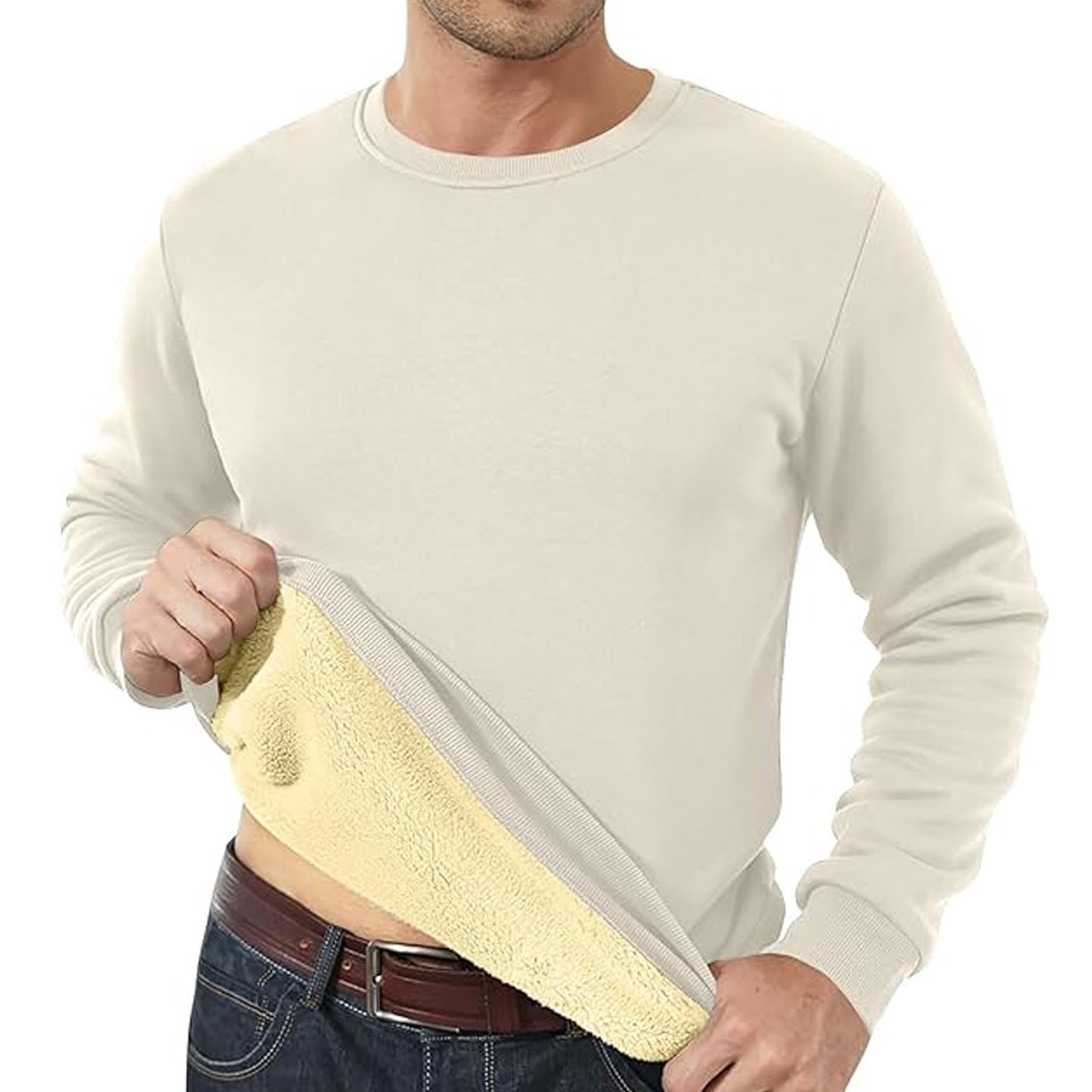 Men's Fleece Lined Padded Warm Keeping Loose Pullover Cashmere Hoodie - Best Buy Daily