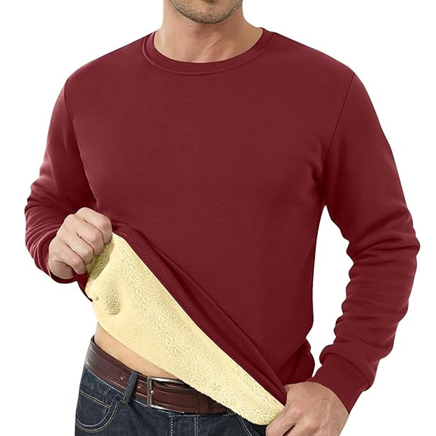 Men's Fleece Lined Padded Warm Keeping Loose Pullover Cashmere Hoodie - Best Buy Daily