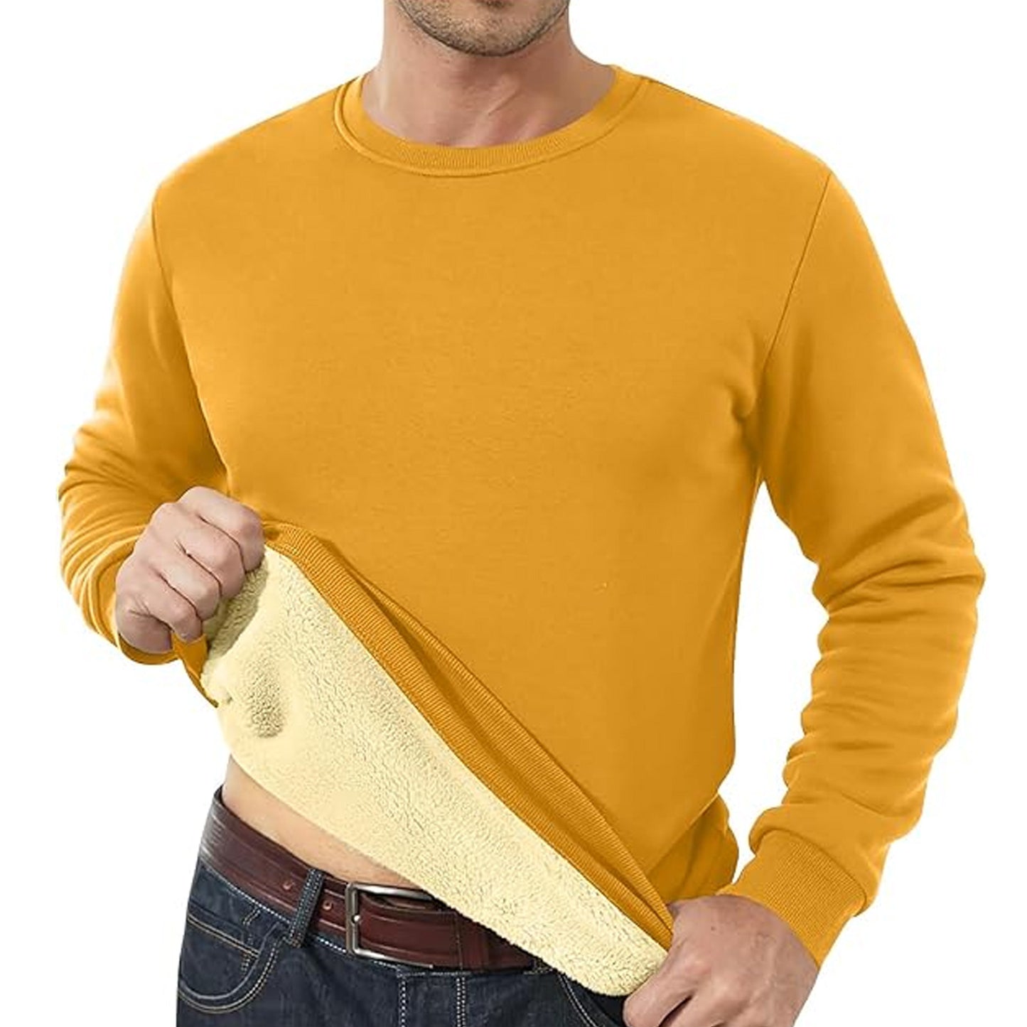 Men's Fleece Lined Padded Warm Keeping Loose Pullover Cashmere Hoodie - Best Buy Daily