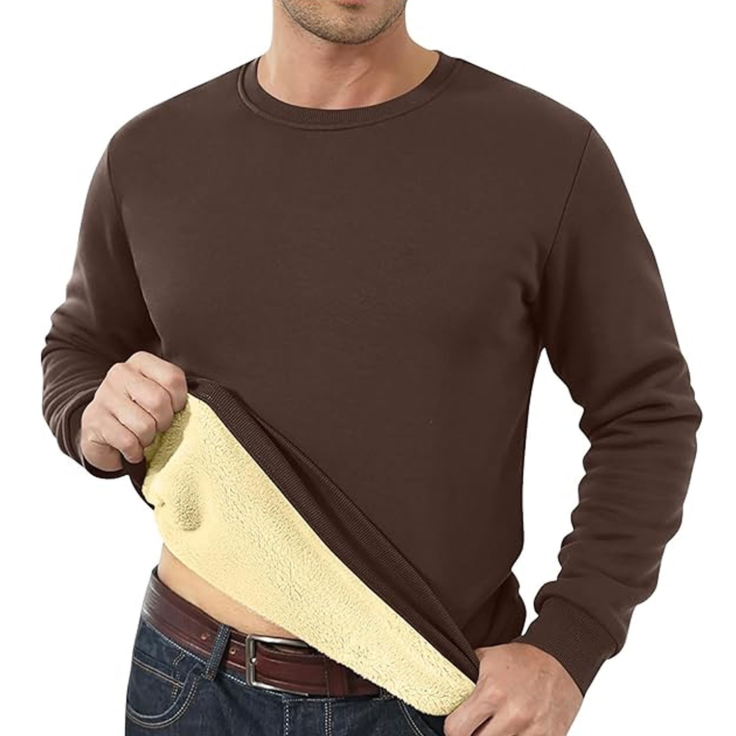 Men's Fleece Lined Padded Warm Keeping Loose Pullover Cashmere Hoodie - Best Buy Daily