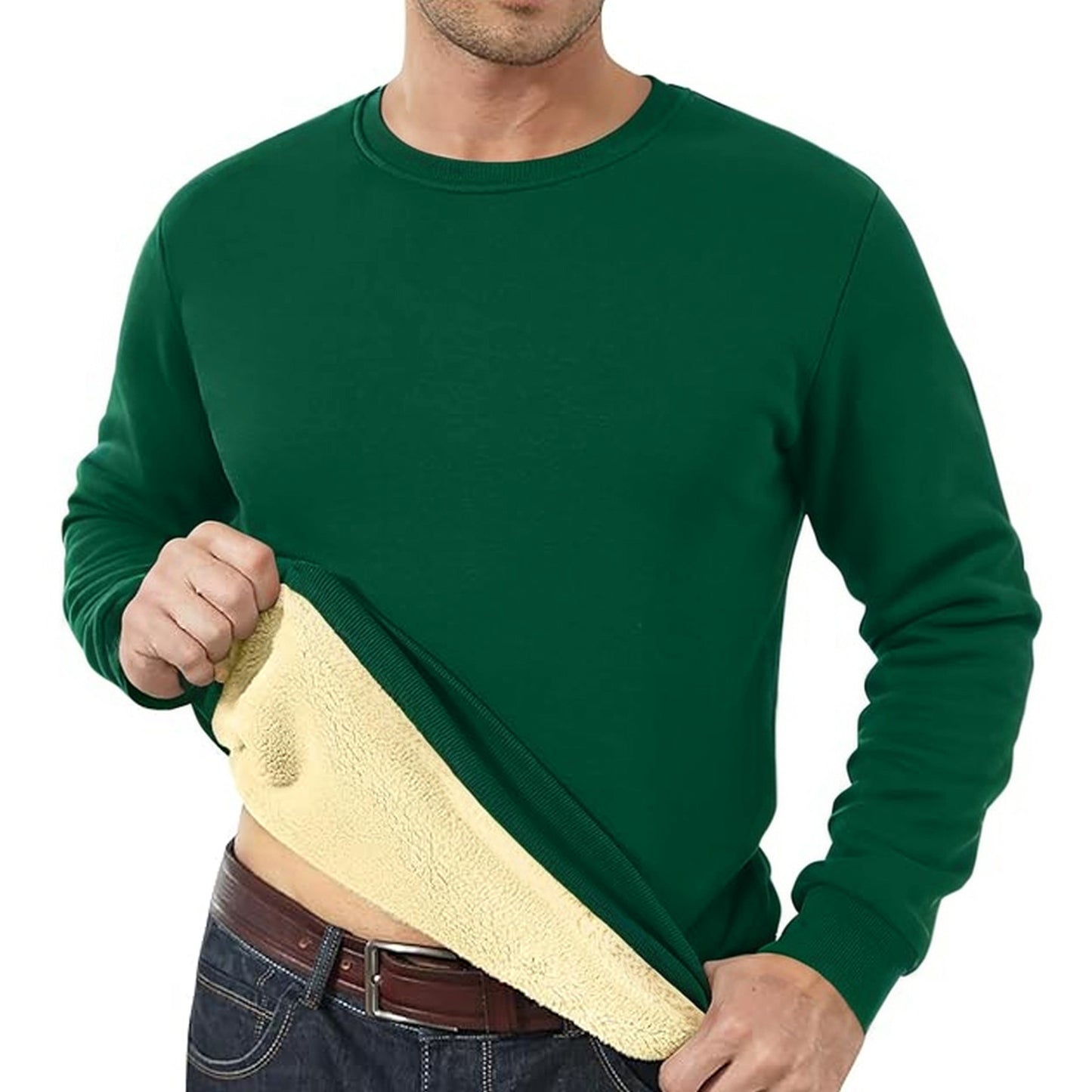 Men's Fleece Lined Padded Warm Keeping Loose Pullover Cashmere Hoodie - Best Buy Daily