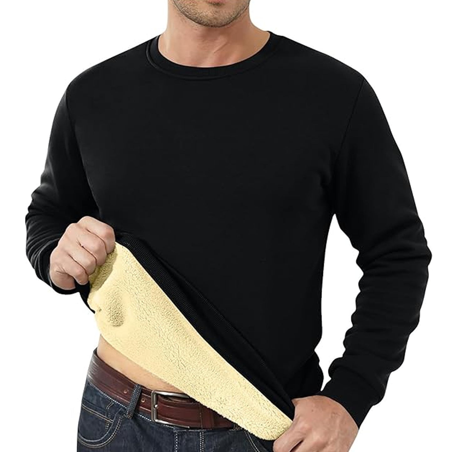 Men's Fleece Lined Padded Warm Keeping Loose Pullover Cashmere Hoodie - Best Buy Daily