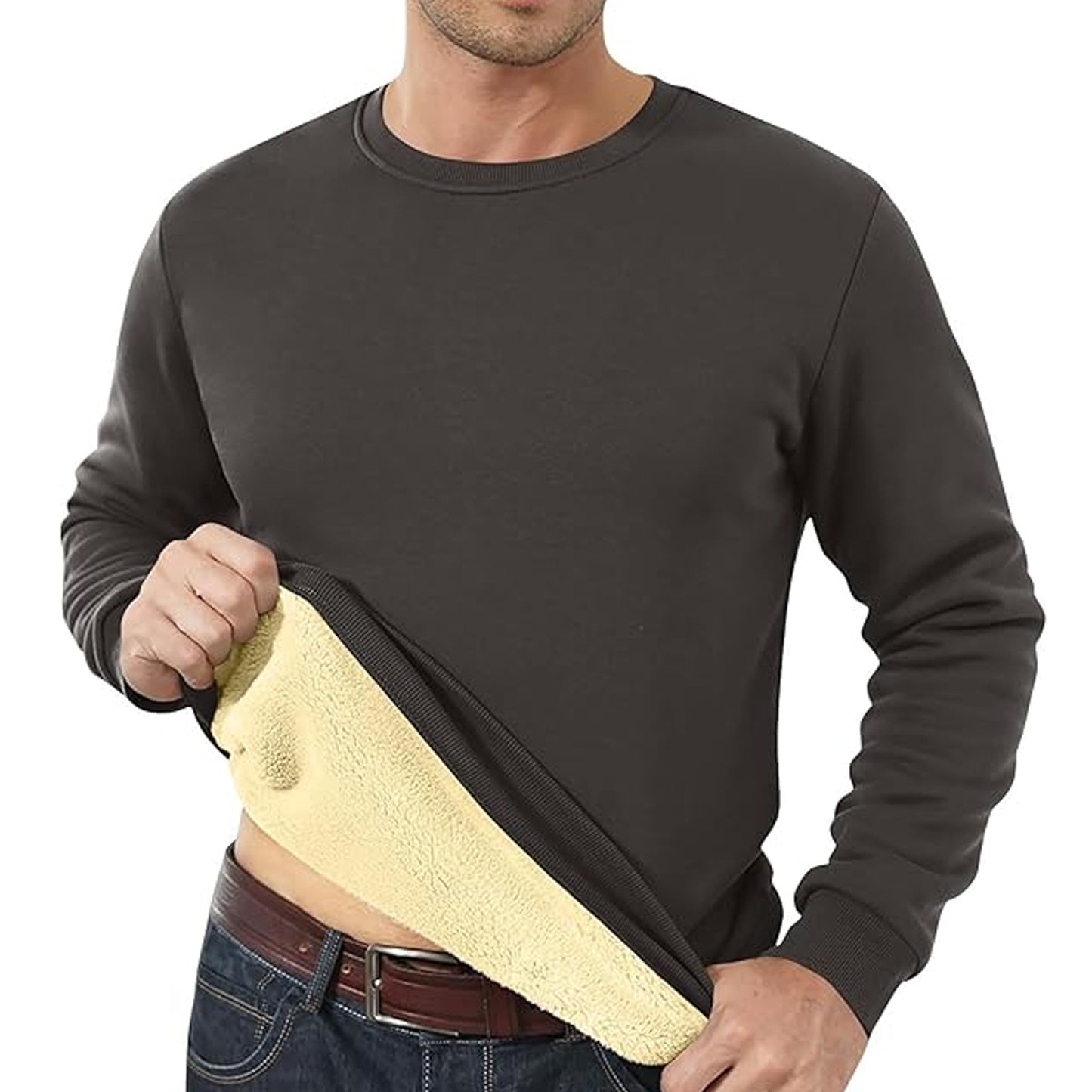 Men's Fleece Lined Padded Warm Keeping Loose Pullover Cashmere Hoodie - Best Buy Daily