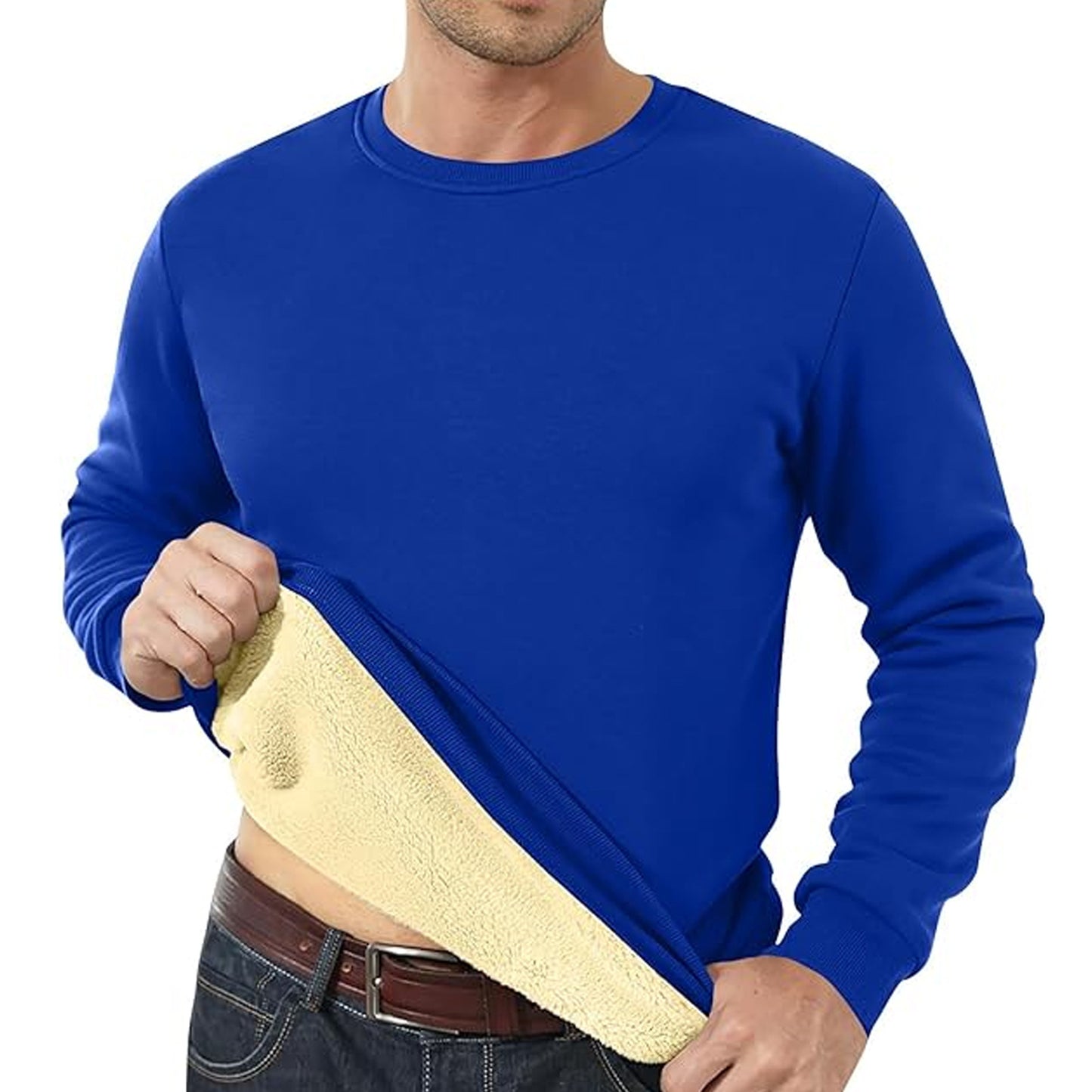 Men's Fleece Lined Padded Warm Keeping Loose Pullover Cashmere Hoodie - Best Buy Daily