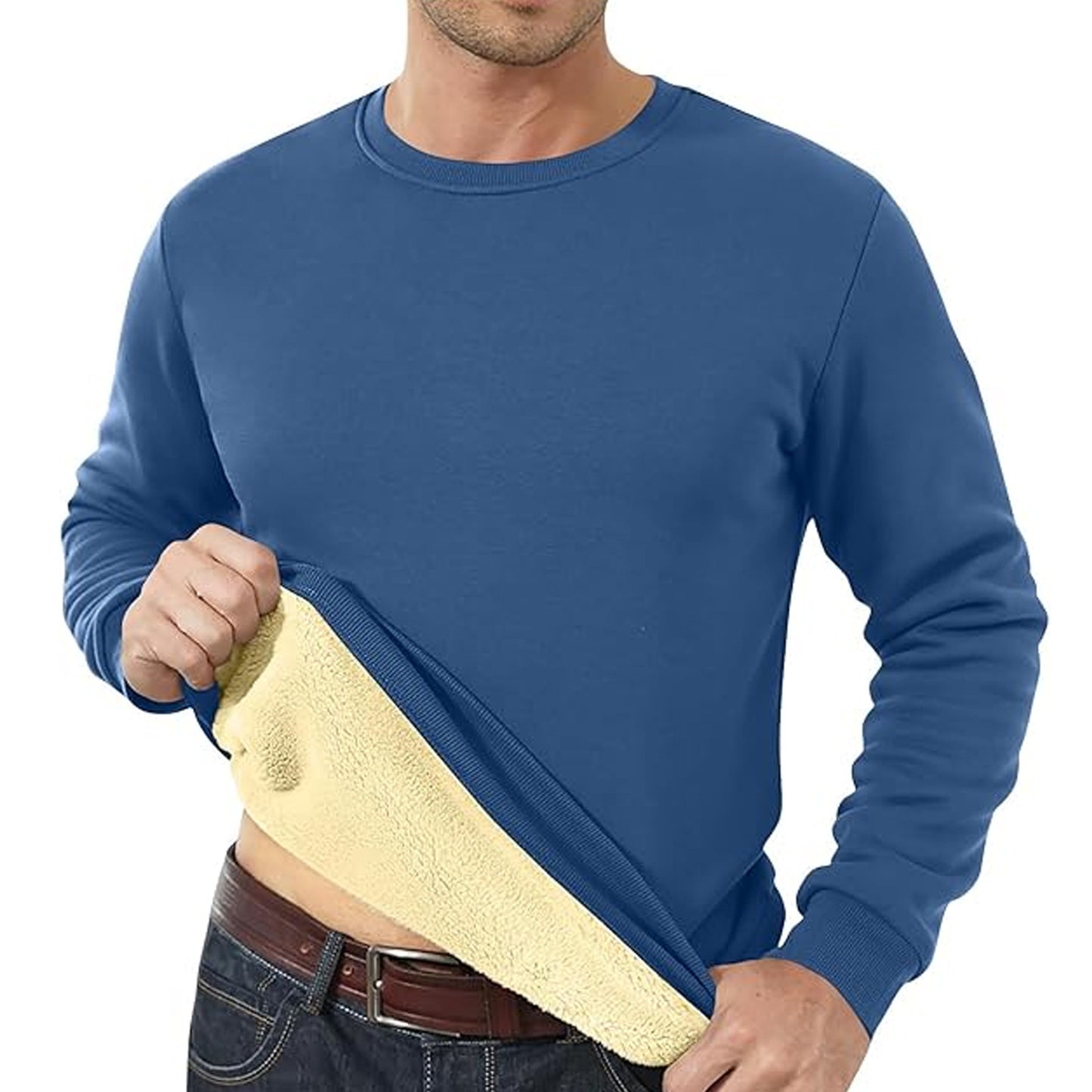 Men's Fleece Lined Padded Warm Keeping Loose Pullover Cashmere Hoodie - Best Buy Daily