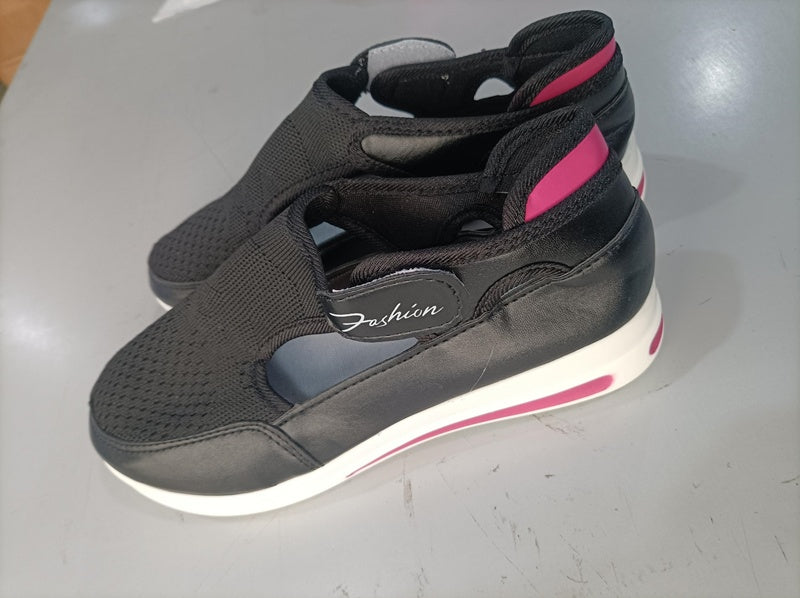 Ladies Casual Low Wedge Breathable Non-Slip Comfort Sport Shoes Mesh Shoes Fashion Style